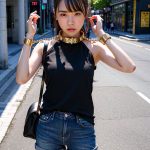 街中で、手錠で拘束される女性　沖縄県　名護市　2025年11月15日